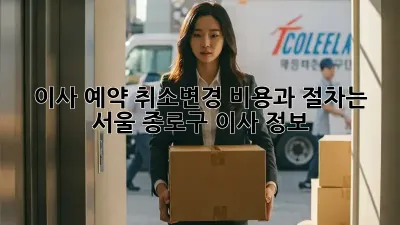 이사 예약 취소/변경, 비용과 절차는? 서울 종로구 이사 정보